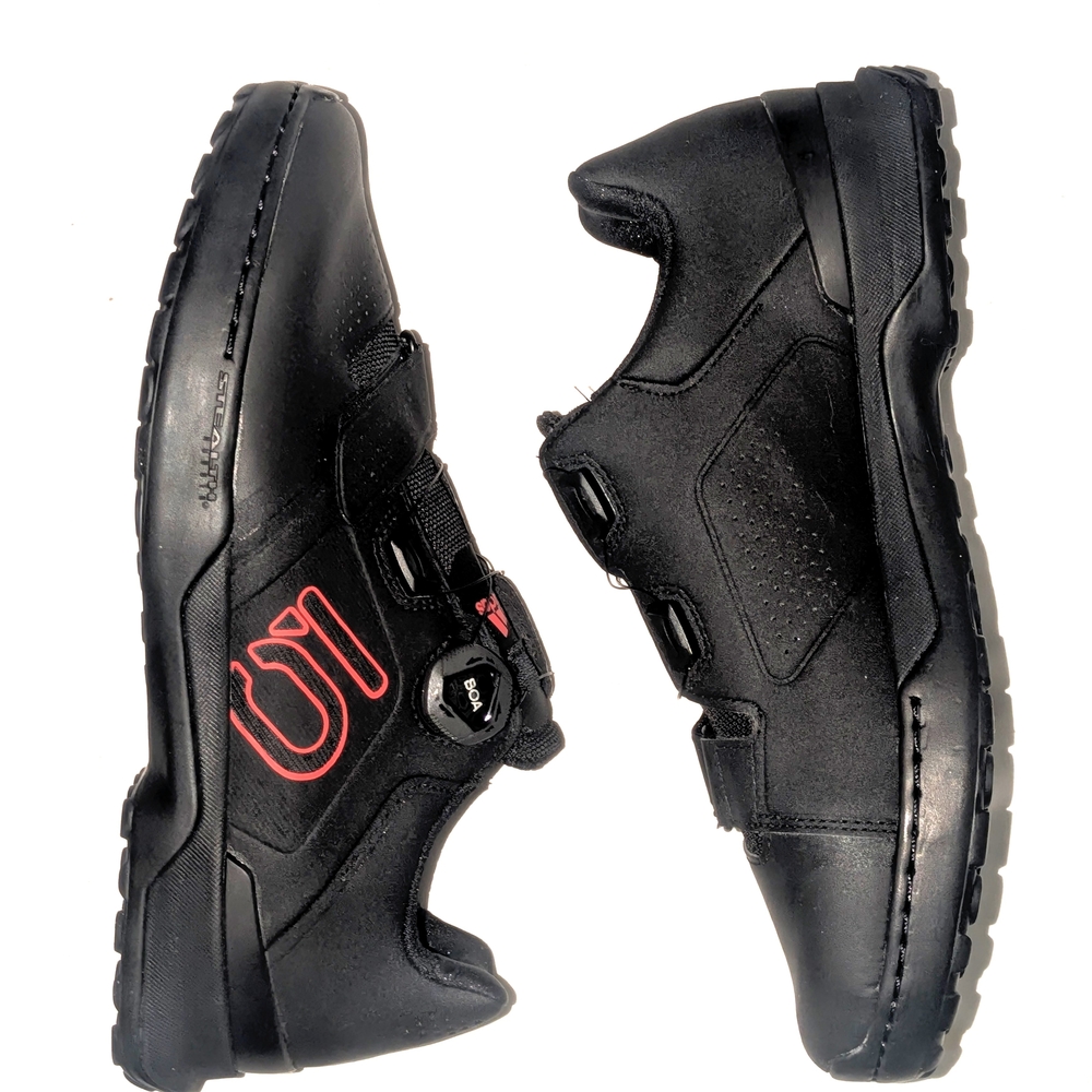 Adidas Black Cycling Shoes with Red Highlights - Picture 1 of 7